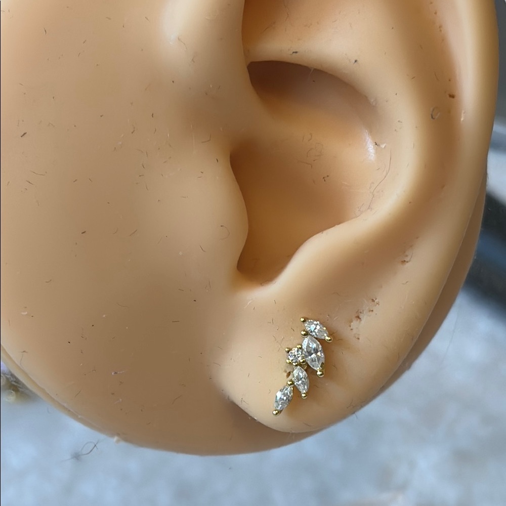 NEW .54 Carat Moissanite Diamond 18k Gold over 925 Sterling Silver Earrings